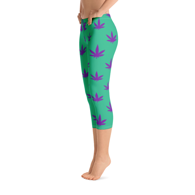 Turquoise Leaf Leggings