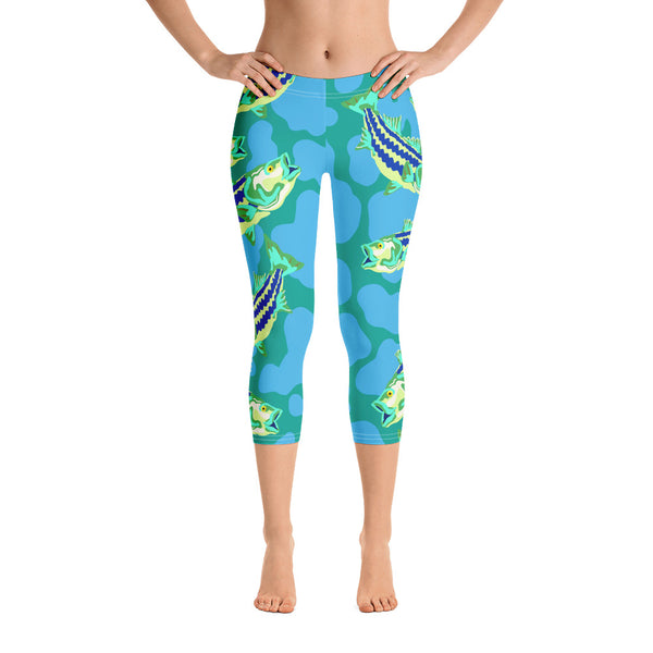 Stripe Bass Capri Leggings