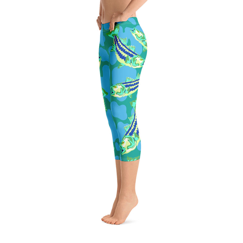 Stripe Bass Capri Leggings